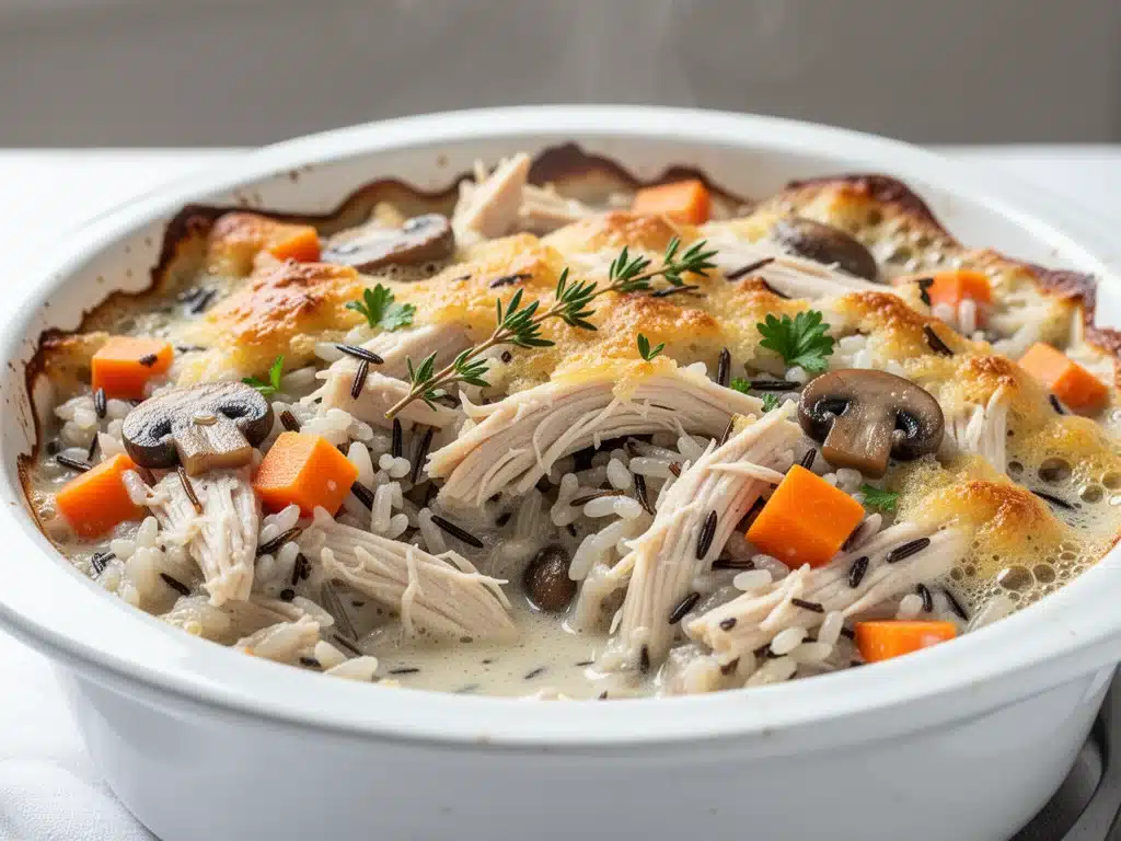 chicken and wild rice casserole - featured image