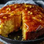 buttery cast iron cornbread with honey drizzle - featured image