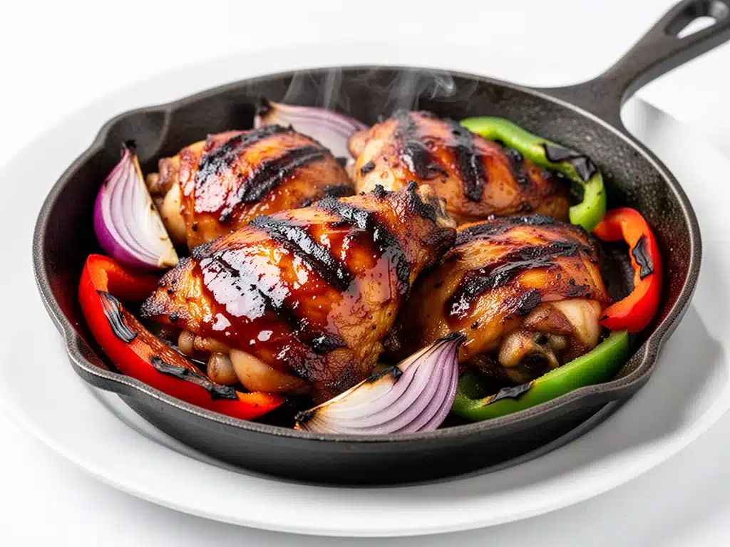 cast iron skillet bbq chicken - featured image