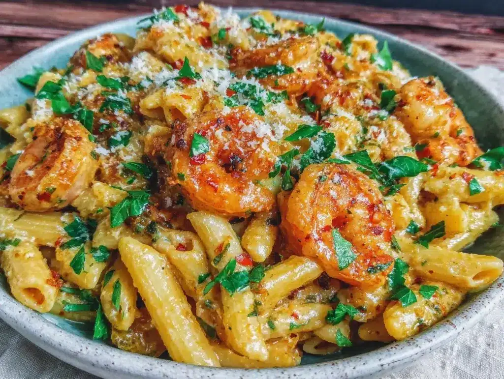 creamy cajun shrimp pasta - featured image
