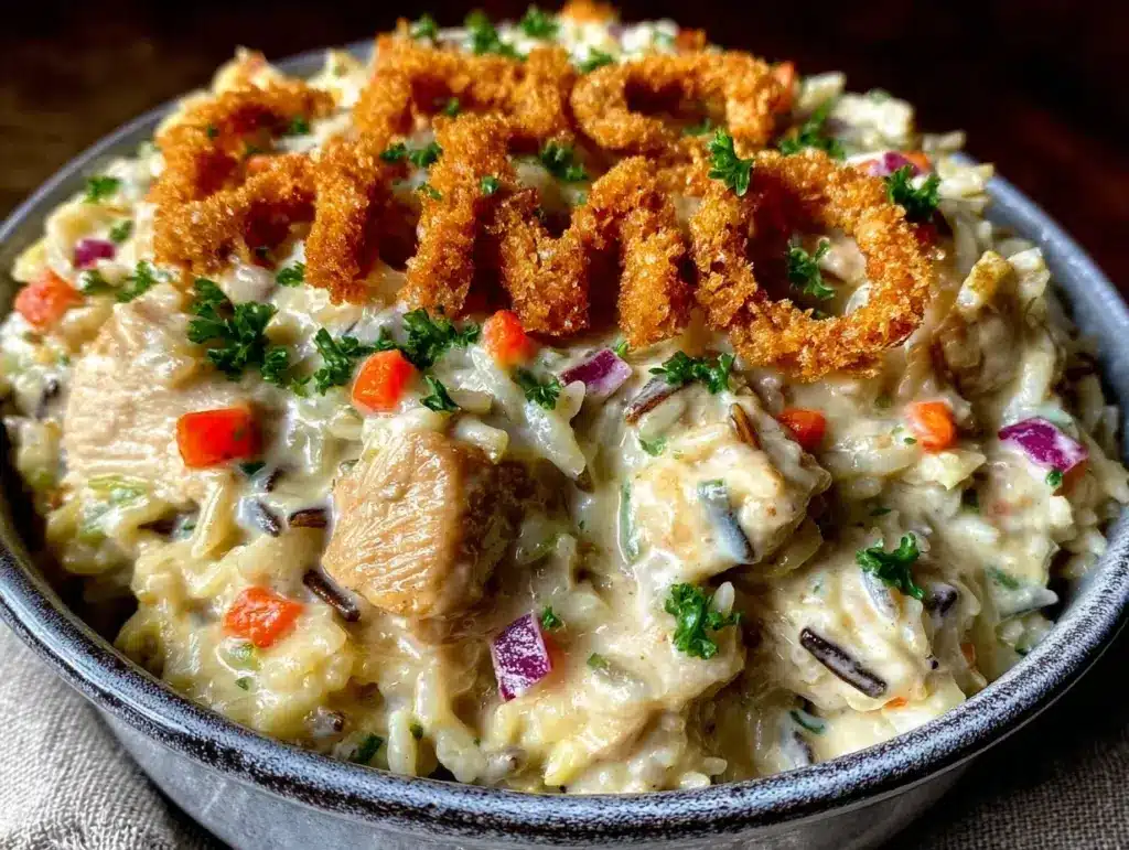 creamy chicken and wild rice casserole - featured image