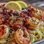 creamy garlic butter shrimp scampi - featured image