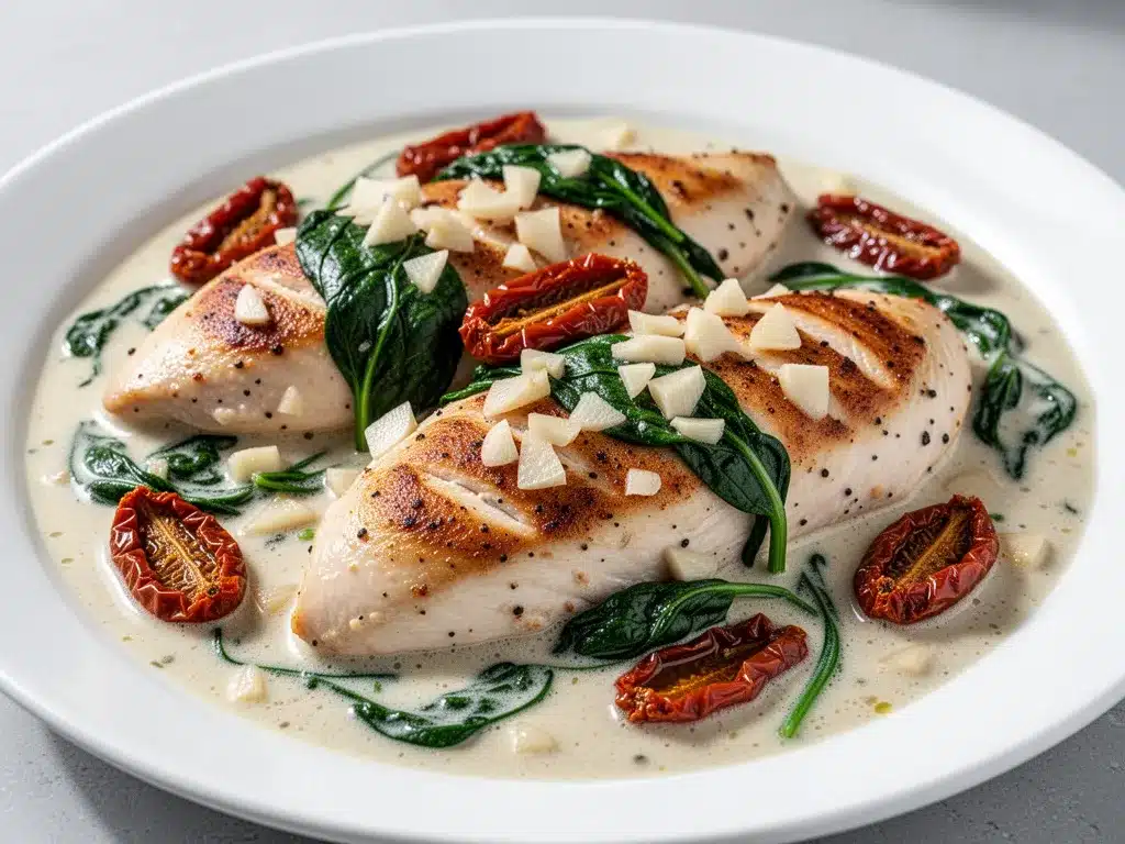 Creamy Tuscan Garlic Chicken: Easy 30-Min Weeknight Dinner 4 creamy tuscan garlic chicken preparation steps