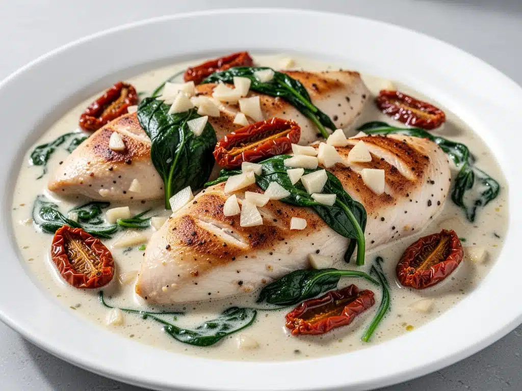 creamy tuscan garlic chicken - featured image