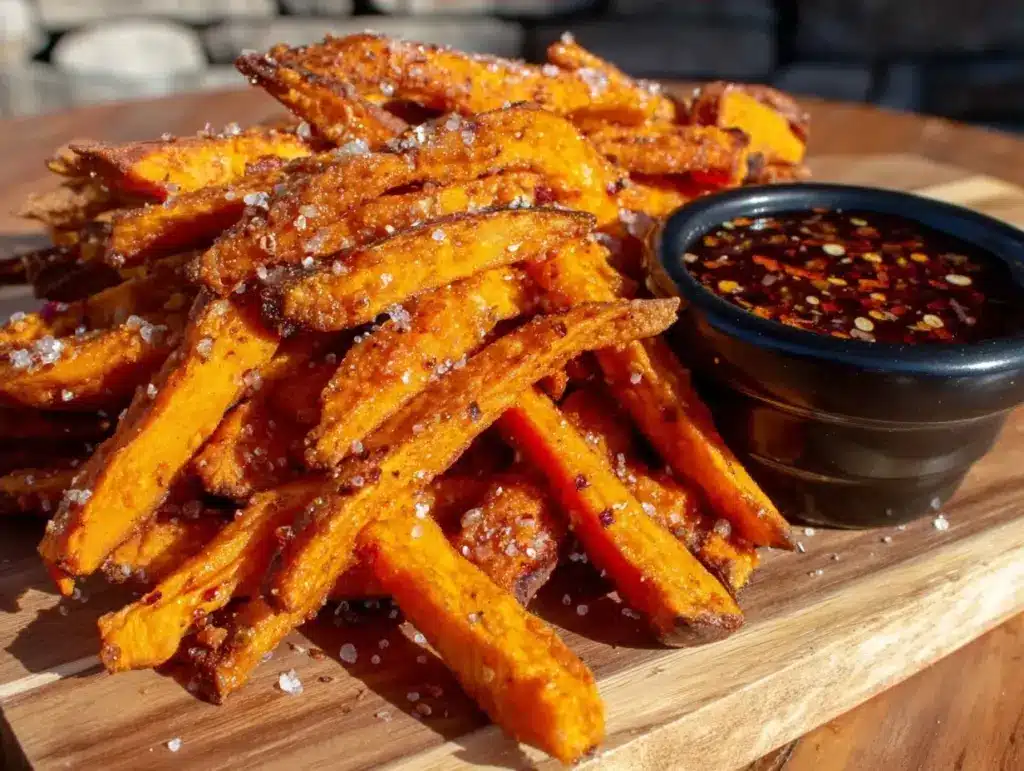 crispy air fryer sweet potato fries - featured image