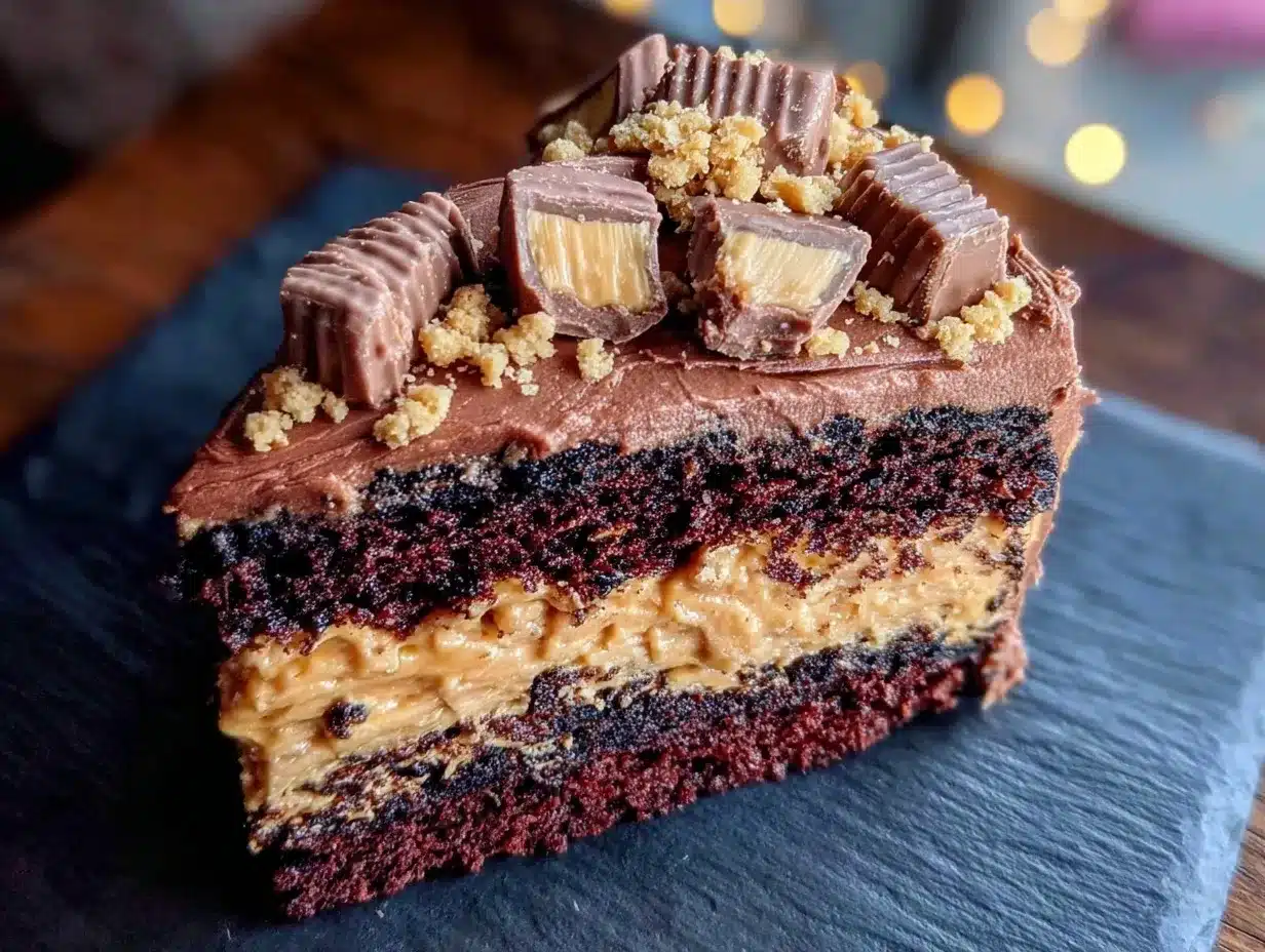 Easy Reeses Peanut Butter Cake: 5pm Dinner Fix 4 easy reeses peanut butter chocolate cake preparation steps