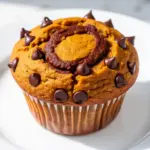 fall chocolate chip pumpkin muffins - featured image
