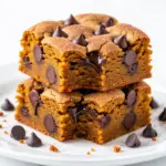 fall pumpkin chocolate chip cookie bars - featured image