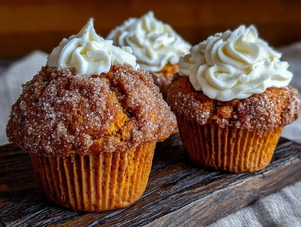 fall pumpkin cream cheese muffins - featured image