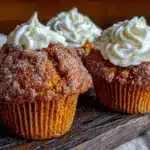 fall pumpkin cream cheese muffins - featured image