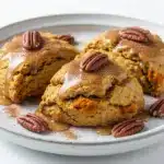 fall pumpkin scones with maple glaze - featured image