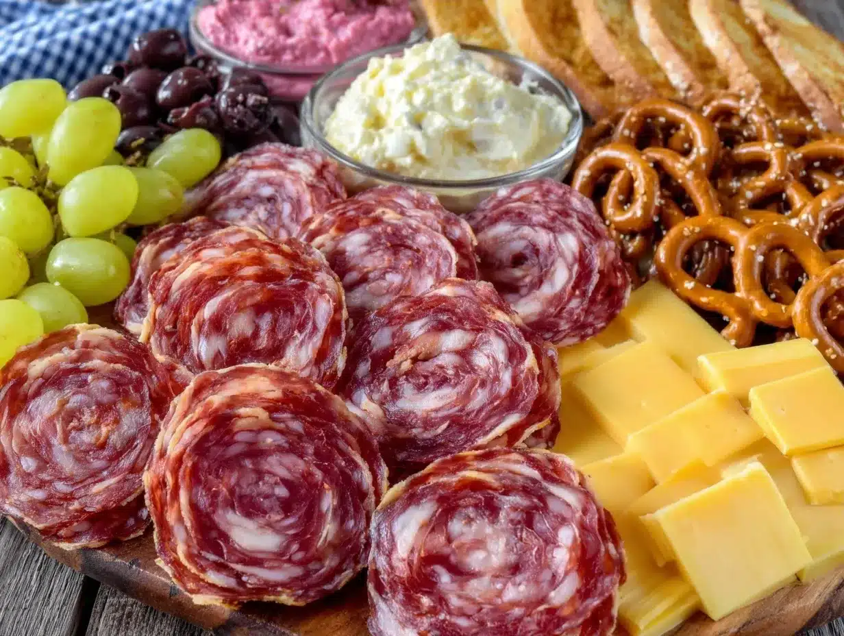 Ultimate Football Charcuterie Board: 5-Step Pepperoni Roses 4 football charcuterie board preparation steps