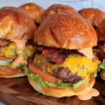 football tailgate bacon cheeseburger sliders - featured image