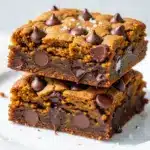 fudgy pumpkin chocolate chip blondies - featured image