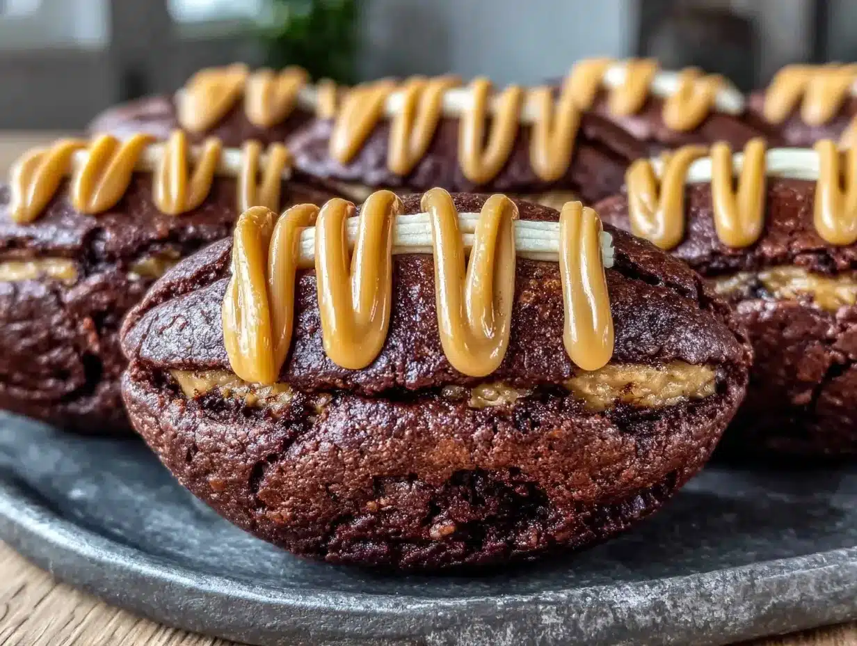 Game Day Brownie Footballs: 5-Step Peanut Butter Laces 4 Game Day Brownie Footballs preparation steps