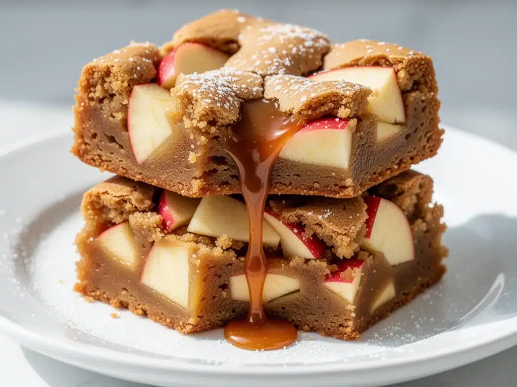 Home 6 Gooey Caramel Apple Blondies - featured image