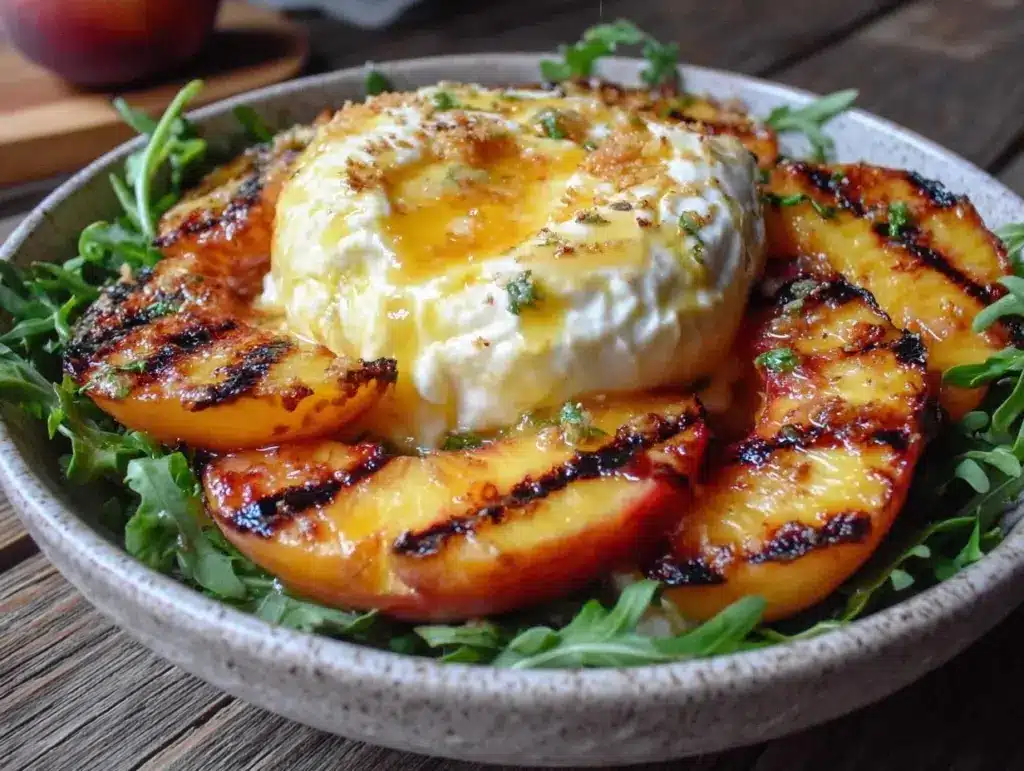 Grilled Peach Burrata Salad - featured image