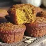 healthy pumpkin protein muffins - featured image