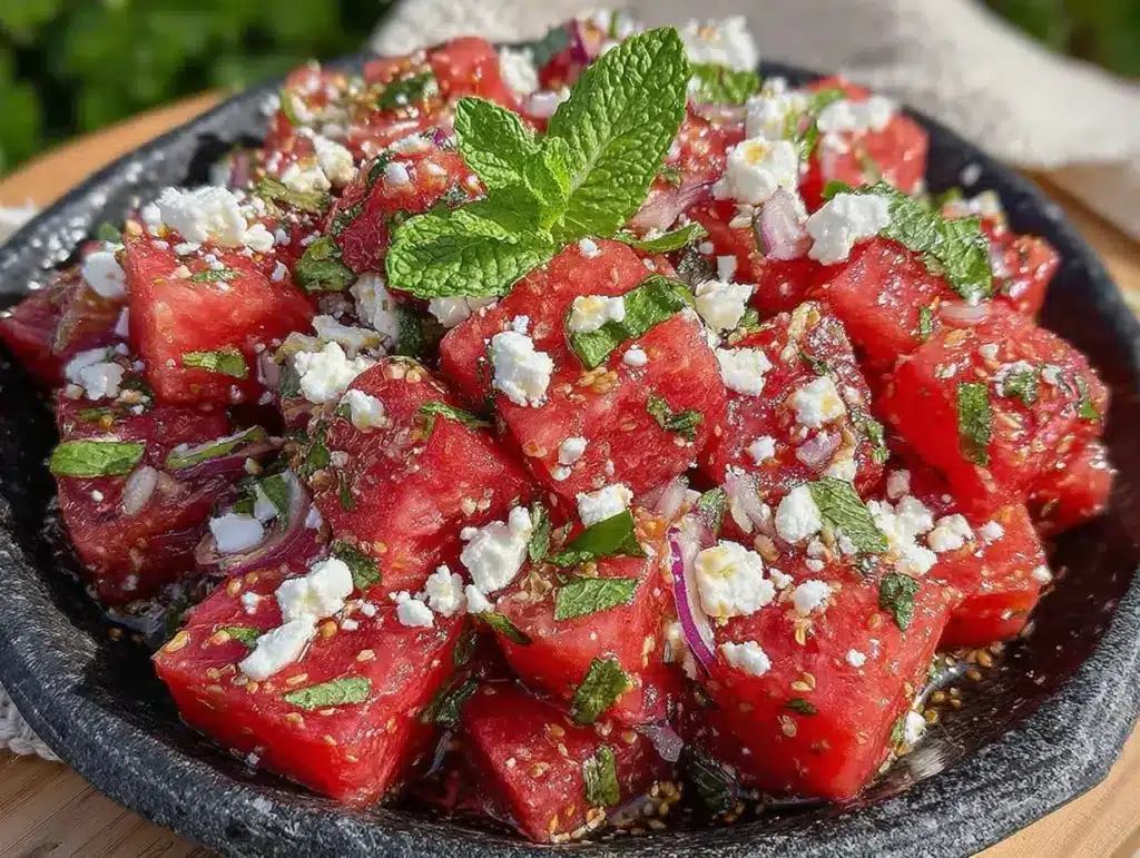 Labor Day Watermelon Feta Mint Salad - featured image