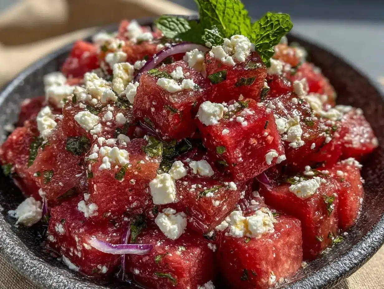Labor Day Watermelon Feta Mint Salad: Best No-Cook Party Recipe 4 Labor Day Watermelon Feta Mint Salad preparation steps