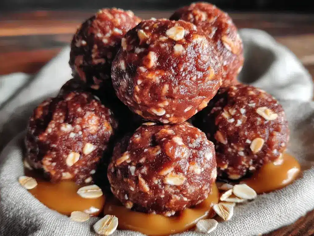 no-bake chocolate peanut butter energy balls - featured image
