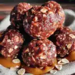 no-bake chocolate peanut butter energy balls - featured image