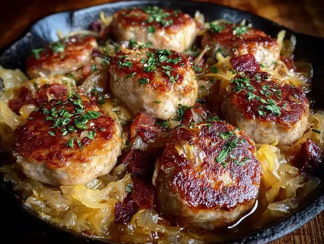 Crispy Oktoberfest Bratwurst Skillet: Easy Party Appetizer 4 Oktoberfest Bratwurst Skillet preparation steps