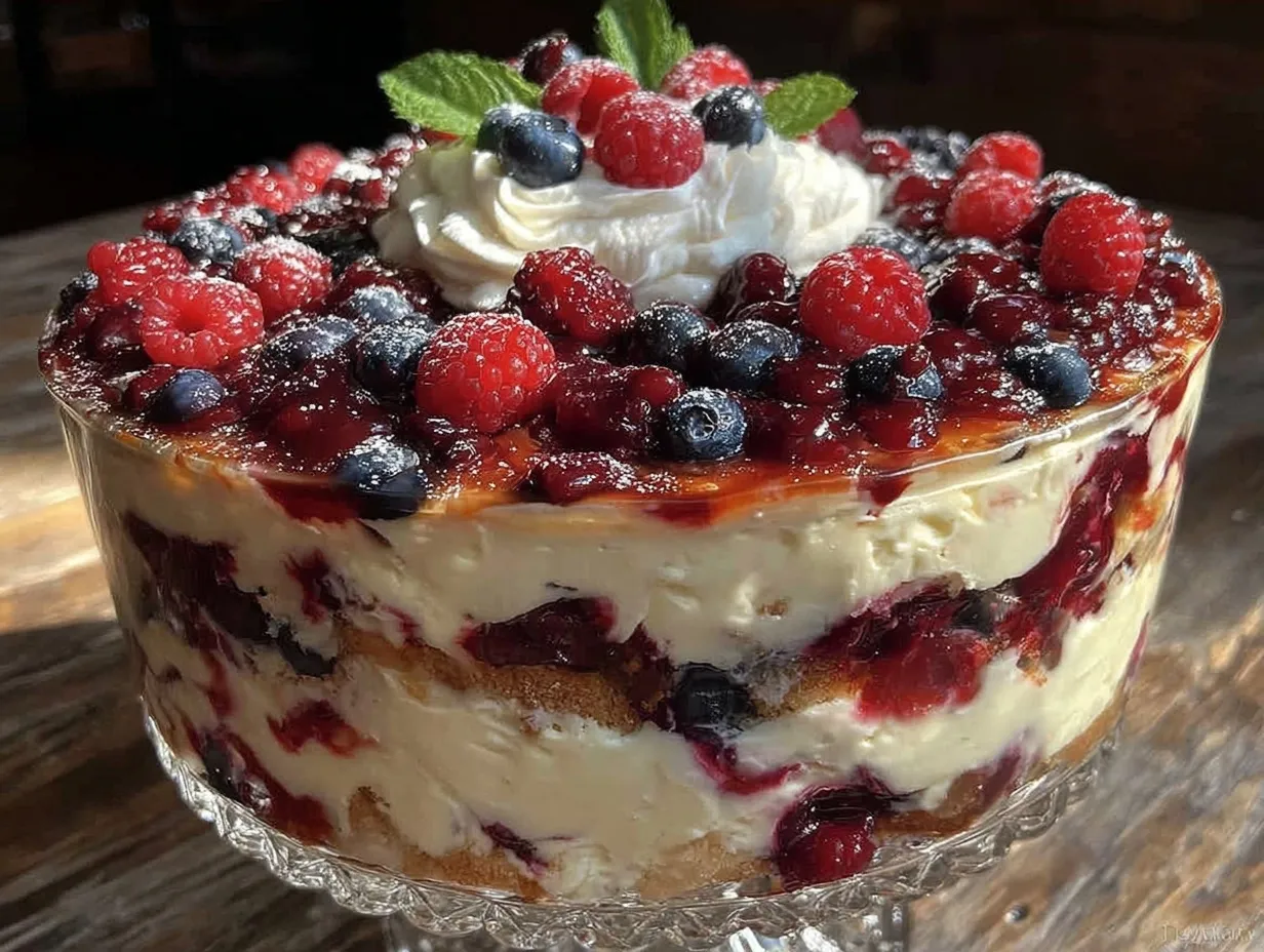 Easy Red White and Blue Berry Trifle: Perfect Labor Day Dessert 4 red white and blue berry trifle preparation steps