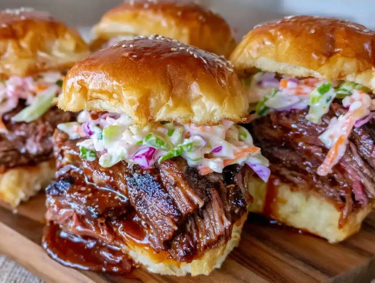 Juicy Smoked Brisket Sliders: Best Party Appetizers 4 smoked brisket sliders preparation steps