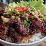 smoked korean beef bowls - featured image