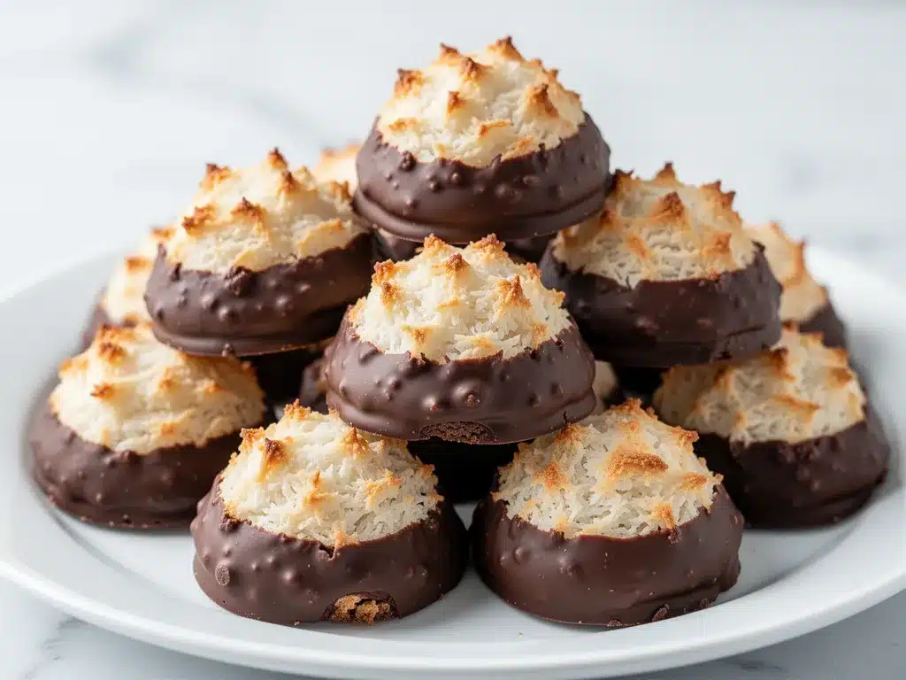 Soft Coconut Macaroons: 10-Min Easy Chocolate Dip 4 soft coconut macaroons preparation steps