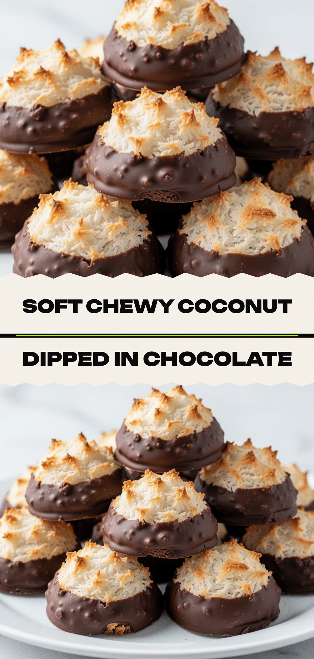 Soft Coconut Macaroons: 10-Min Easy Chocolate Dip 5 soft coconut macaroons recipe