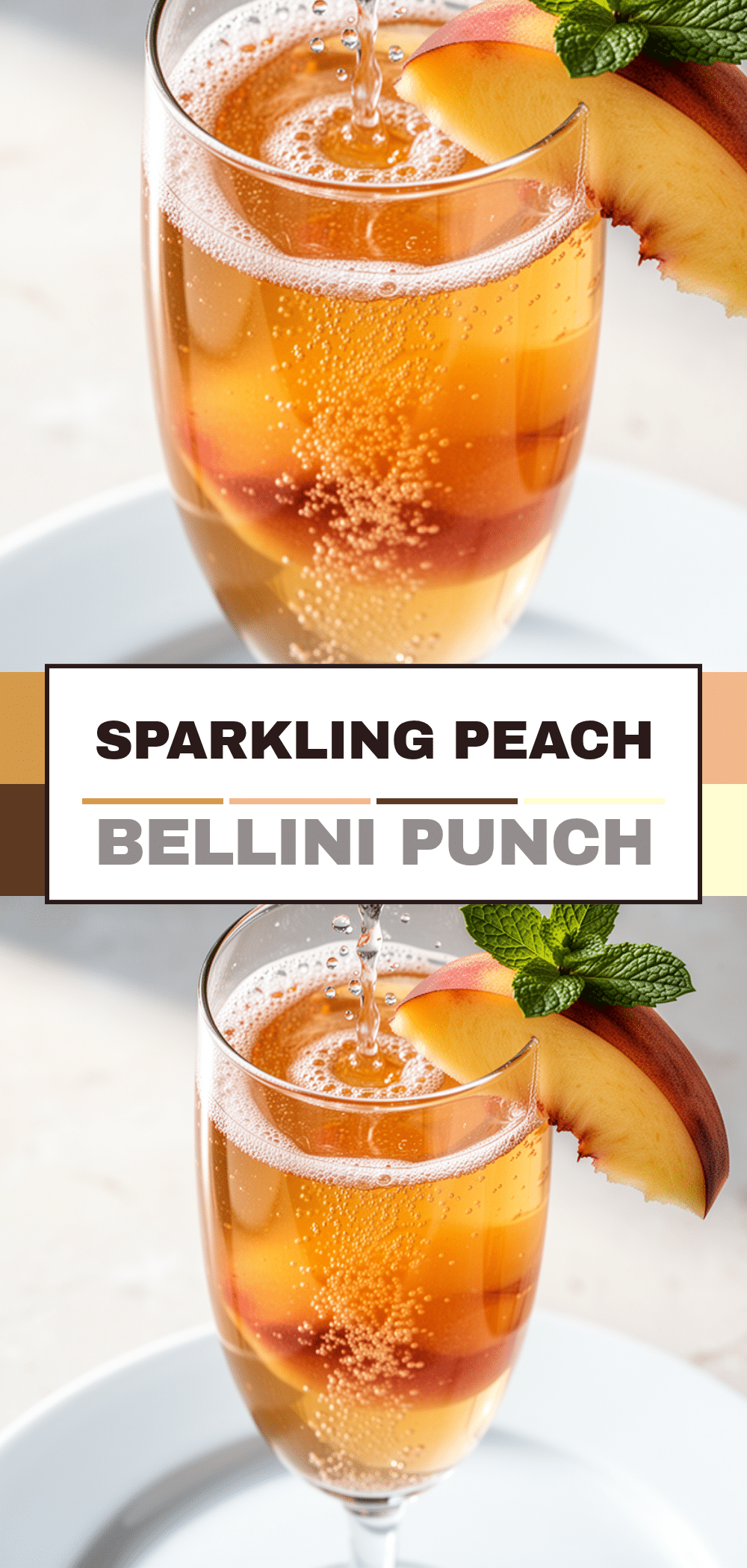 Sparkling Peach Bellini Punch: Easy Labor Day Cocktail 5 Sparkling Peach Bellini Punch recipe