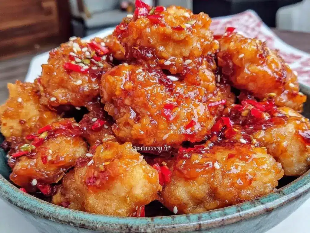 Sticky Honey Sriracha Chicken Bites - featured image