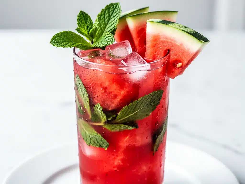 watermelon mint mojito mocktail - featured image
